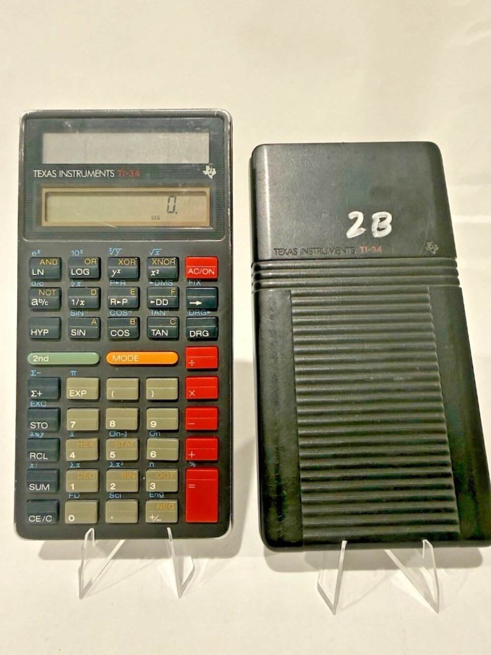 Texas Instruments TI-34 Calculator with Cover Working
